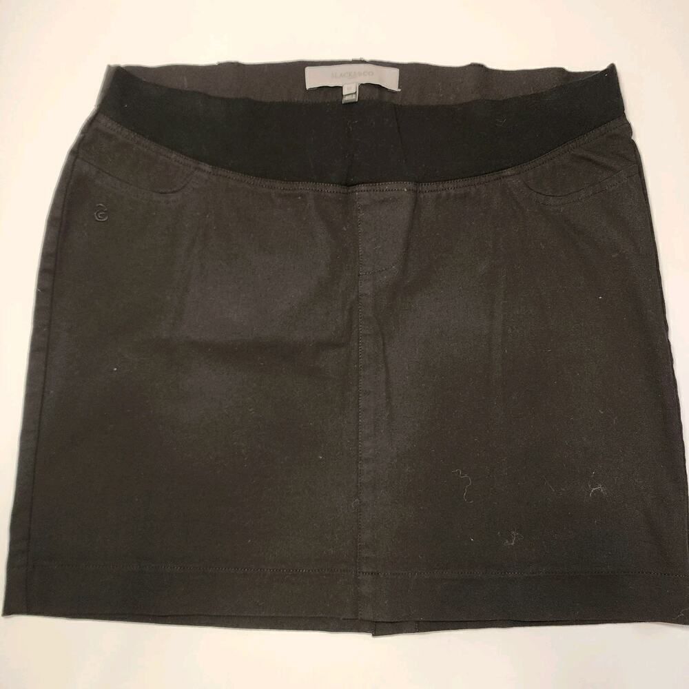 Slacks & Co Maternity Stretch Denim Mini Skirt Womens 12 Black